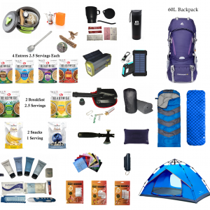 1 Person Backpacking Kit with 48 Hour Food Supply