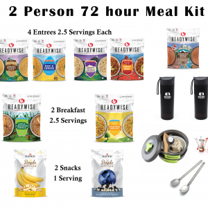 2 Person Full 48 hour Meal and Fresh Water Kit